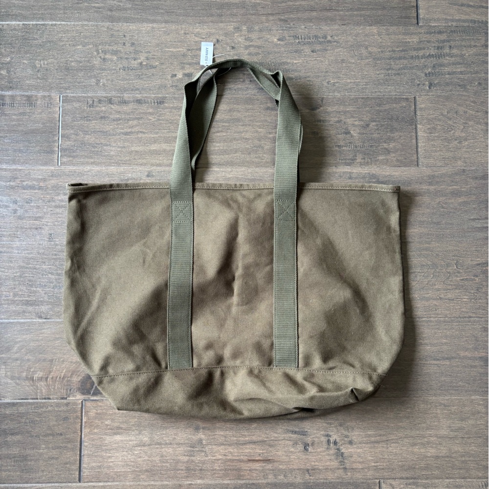 Old Navy Olive Green Canvas Tote Bag